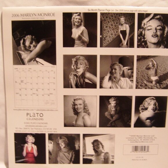 Vintage Marilyn Monroe Calendar 2006 Black and White Collectors - Picture 5 of 5